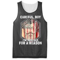 Careful Boy I'm This Old For A Reason Mesh Reversible Basketball Jersey Tank