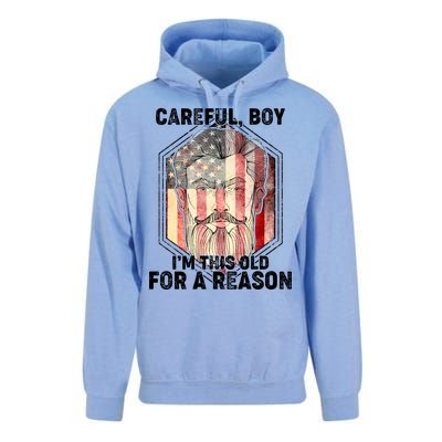 Careful Boy I'm This Old For A Reason Unisex Surf Hoodie