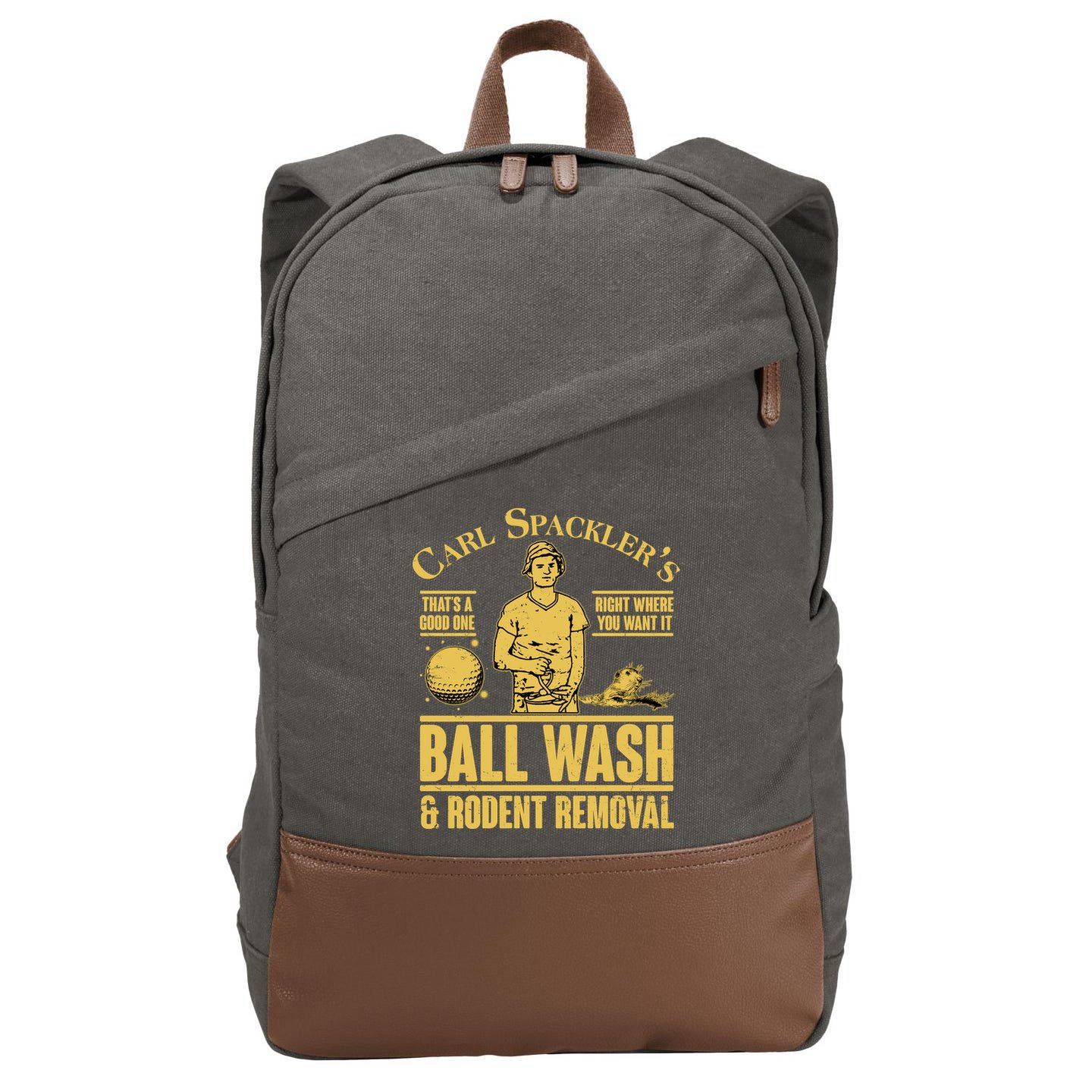 Carl's Spackler's Ball Wash And Rodent Removal  Cotton Canvas Backpack