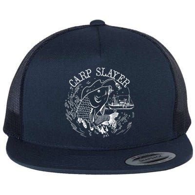 Carp Slayer Fishline Flat Bill Trucker Hat