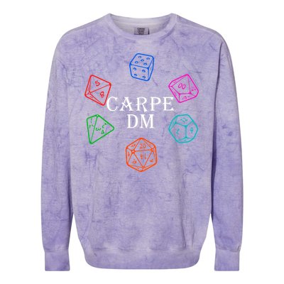 Carpe DM Funny Diem Parody Dice  Colorblast Crewneck Sweatshirt