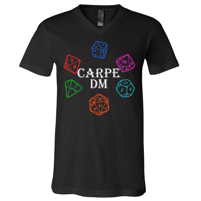 Carpe DM Funny Diem Parody Dice  V-Neck T-Shirt