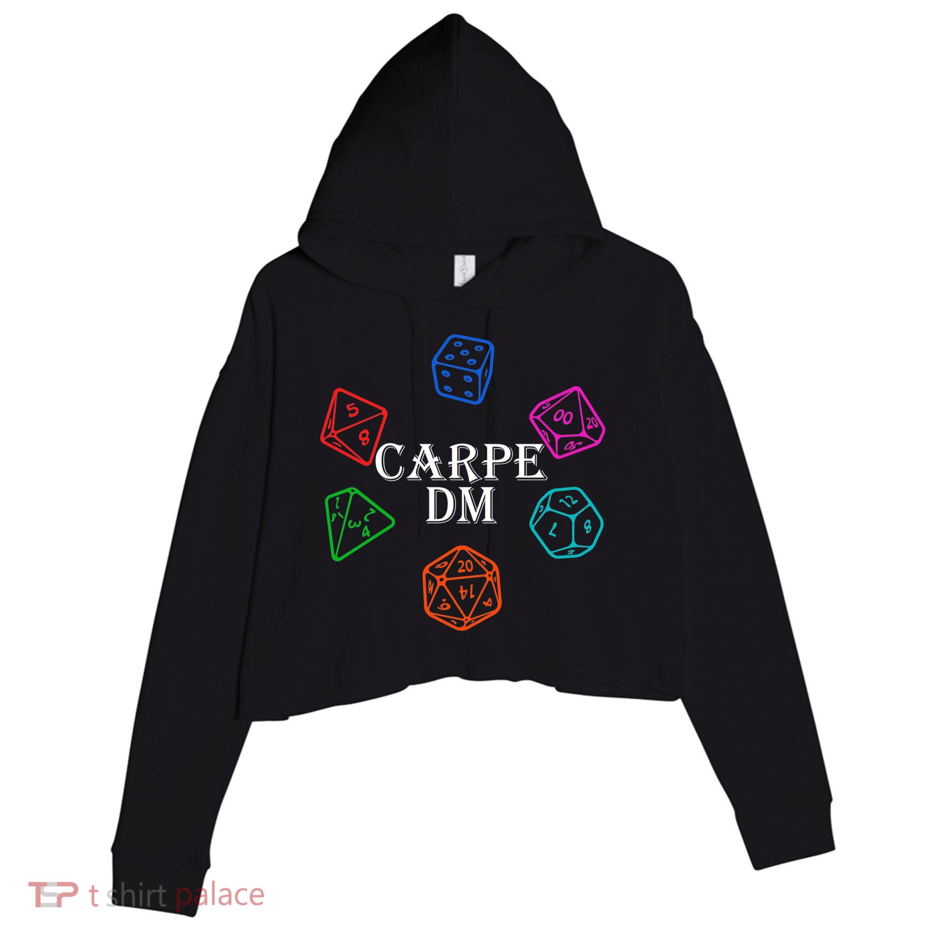 Carpe DM Funny Diem Parody Dice  Crop Fleece Hoodie