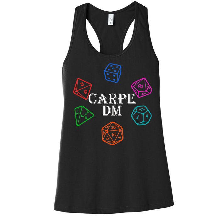 Carpe DM Funny Diem Parody Dice  Women's Racerback Tank