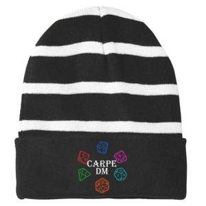 Carpe DM Funny Diem Parody Dice  Striped Beanie with Solid Band