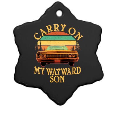 Carry On My Wayward Son Ceramic Star Ornament