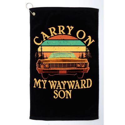 Carry On My Wayward Son Golf Towel