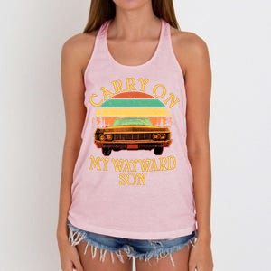 Carry On My Wayward Son Women's Knotted Racerback Tank