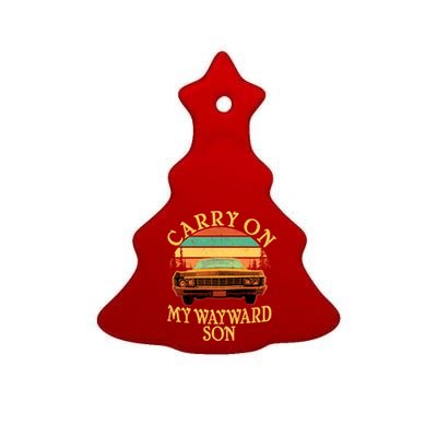 Carry On My Wayward Son Ceramic Tree Ornament