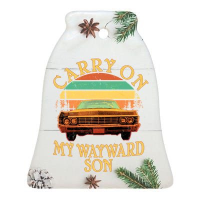 Carry On My Wayward Son Ceramic Bell Ornament