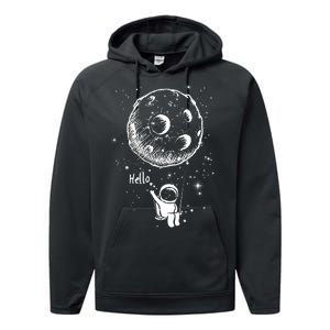 Cartoon Astronaut Moon Swing Performance Fleece Hoodie