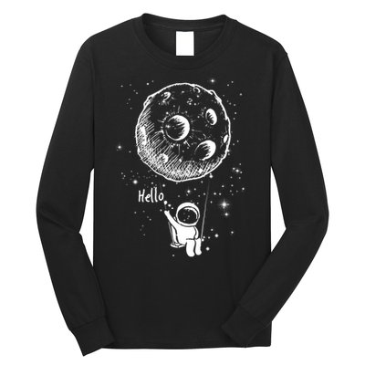 Cartoon Astronaut Moon Swing Long Sleeve Shirt
