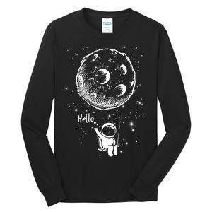 Cartoon Astronaut Moon Swing Tall Long Sleeve T-Shirt