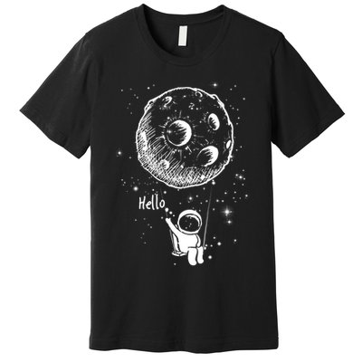 Cartoon Astronaut Moon Swing Premium T-Shirt