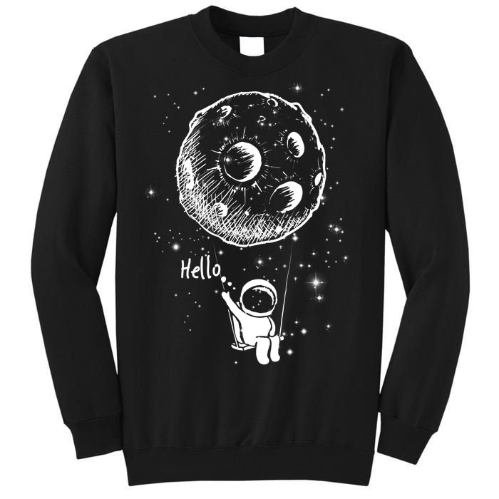 Cartoon Astronaut Moon Swing Tall Sweatshirt