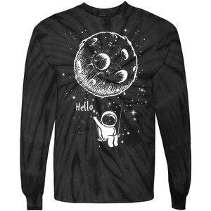 Cartoon Astronaut Moon Swing Tie-Dye Long Sleeve Shirt