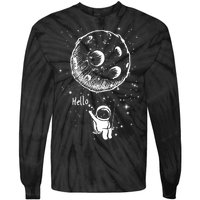 Cartoon Astronaut Moon Swing Tie-Dye Long Sleeve Shirt