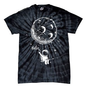 Cartoon Astronaut Moon Swing Tie-Dye T-Shirt