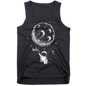 Cartoon Astronaut Moon Swing Tank Top