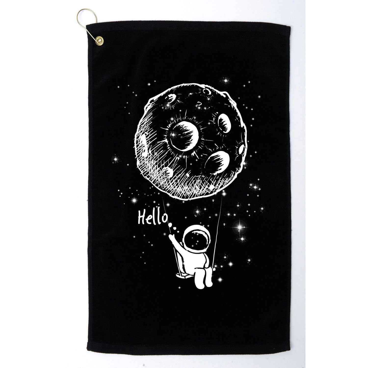 Cartoon Astronaut Moon Swing Golf Towel