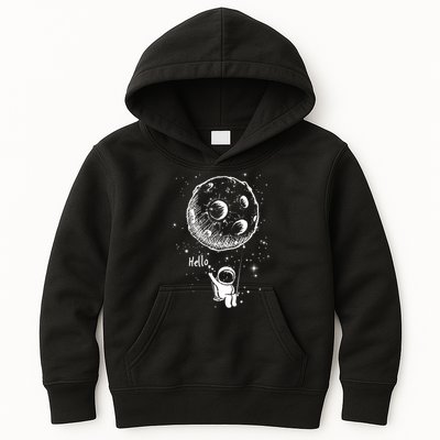 Cartoon Astronaut Moon Swing Kids Hoodie