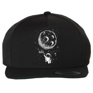 Cartoon Astronaut Moon Swing Wool Snapback Cap