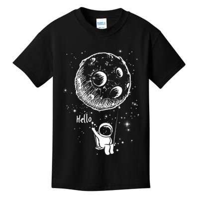 Cartoon Astronaut Moon Swing Kids T-Shirt