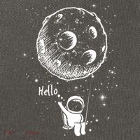 Cartoon Astronaut Moon Swing Cotton Canvas Backpack