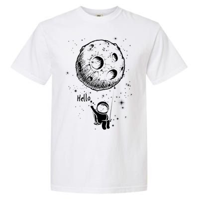 Cartoon Astronaut Moon Swing Garment-Dyed Heavyweight T-Shirt