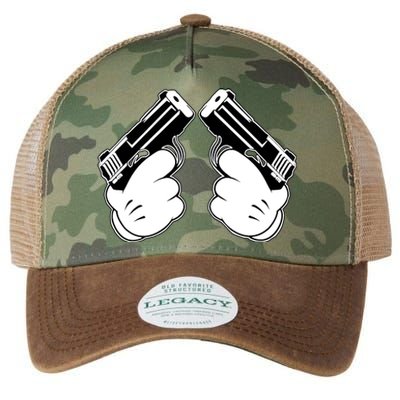 Cartoon Guns Hands Pistol Legacy Tie Dye Trucker Hat