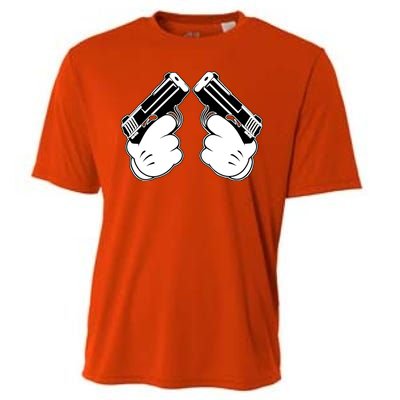 Cartoon Guns Hands Pistol Cooling Performance Crew T-Shirt