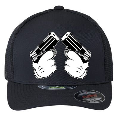 Cartoon Guns Hands Pistol Flexfit Unipanel Trucker Cap