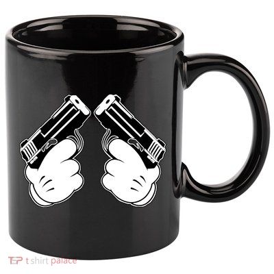 Cartoon Guns Hands Pistol 11oz C Handle Ceramic Mug