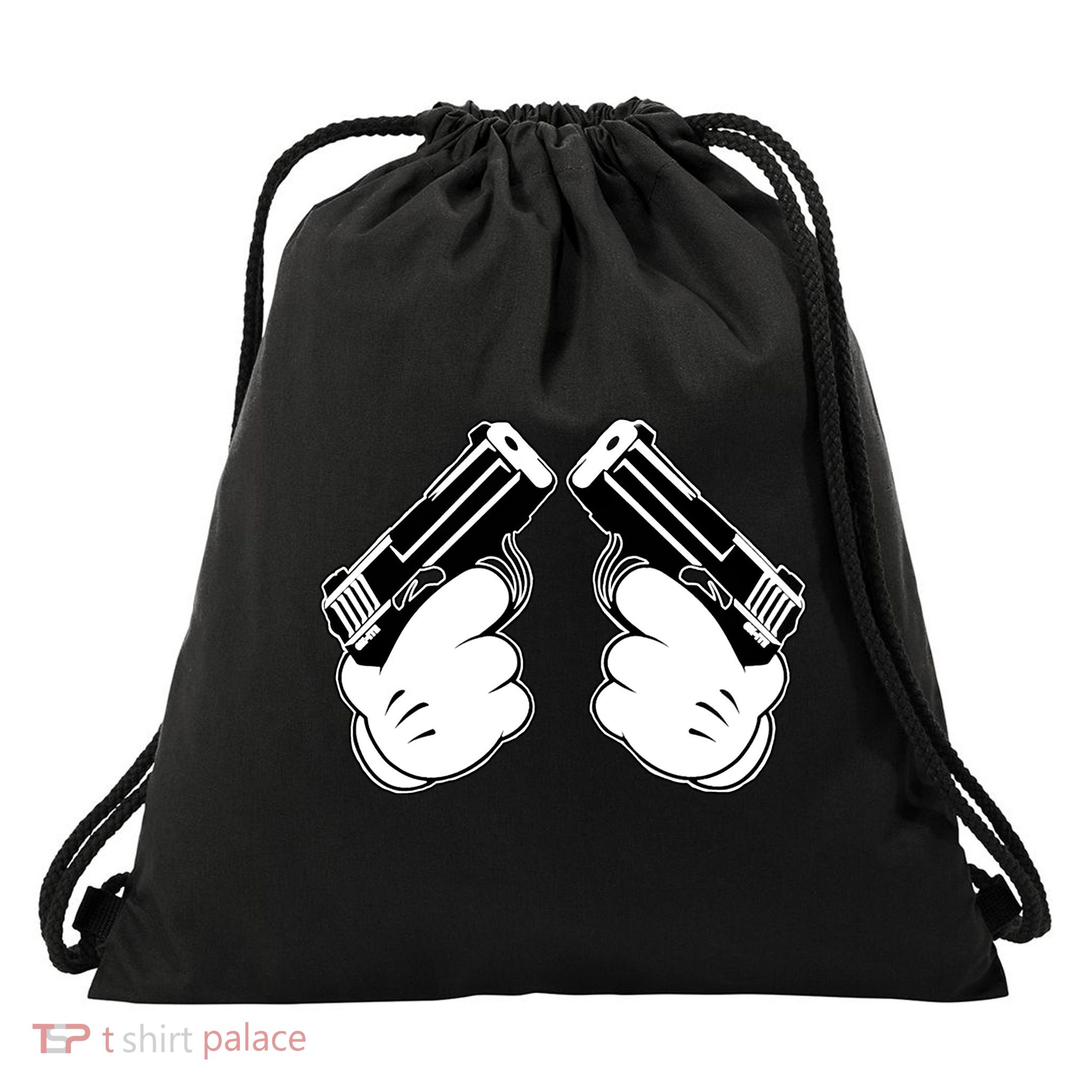 Cartoon Guns Hands Pistol Drawstring Bag