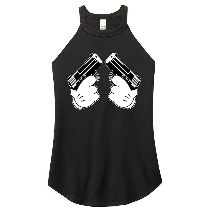 Cartoon Guns Hands Pistol Women's Perfect Tri Rocker Tank