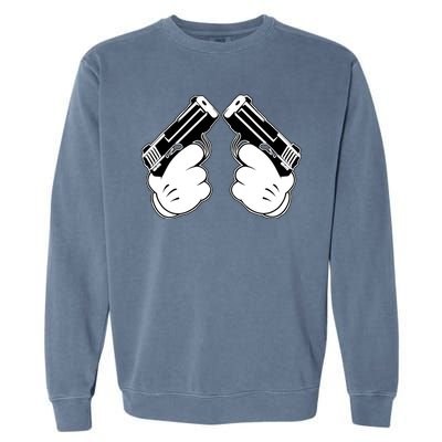 Cartoon Guns Hands Pistol Garment-Dyed Sweatshirt