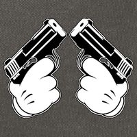 Cartoon Guns Hands Pistol Cotton Canvas Backpack