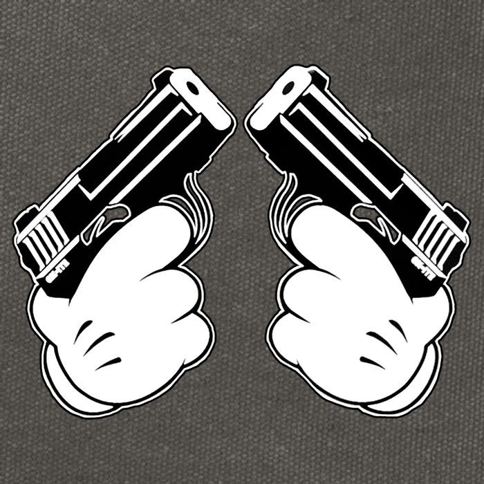 Cartoon Guns Hands Pistol Cotton Canvas Backpack