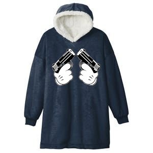 Cartoon Guns Hands Pistol Hooded Wearable Blanket