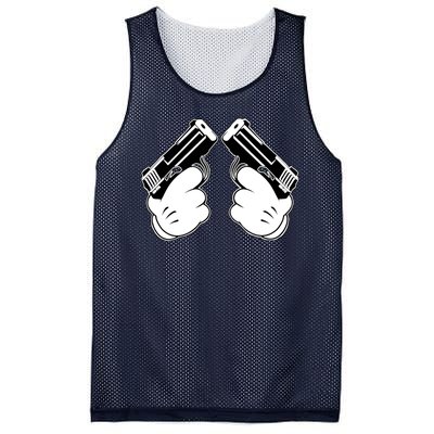 Cartoon Guns Hands Pistol Mesh Reversible Basketball Jersey Tank