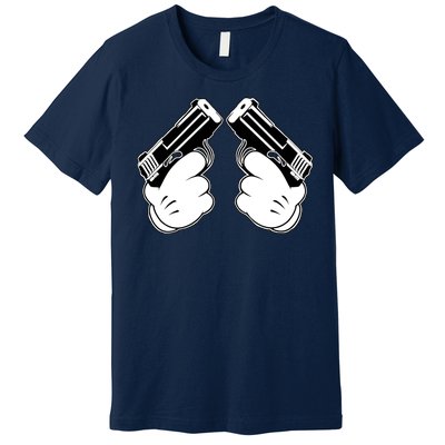 Cartoon Guns Hands Pistol Premium T-Shirt