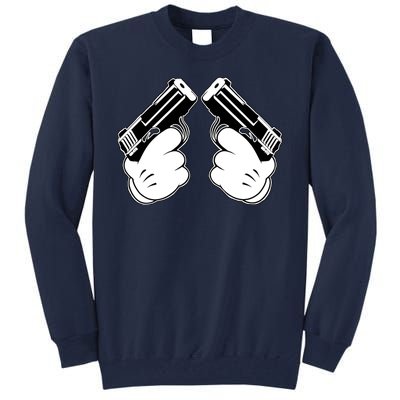 Cartoon Guns Hands Pistol Tall Sweatshirt