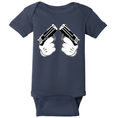 Cartoon Guns Hands Pistol Baby Bodysuit