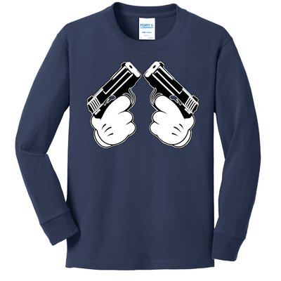 Cartoon Guns Hands Pistol Kids Long Sleeve Shirt