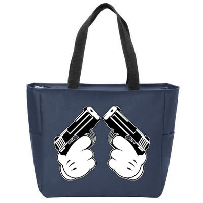 Cartoon Guns Hands Pistol Zip Tote Bag