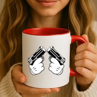 Cartoon Guns Hands Pistol Mug