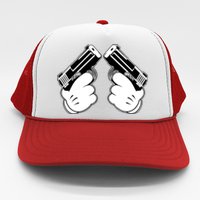 Cartoon Guns Hands Pistol Trucker Hat