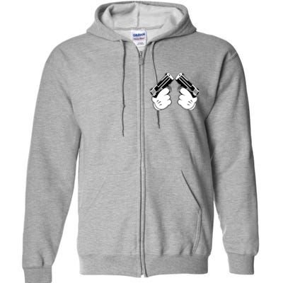 Cartoon Guns Hands Pistol Full Zip Hoodie