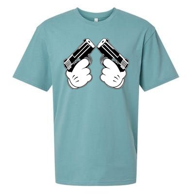 Cartoon Guns Hands Pistol Sueded Cloud Jersey T-Shirt