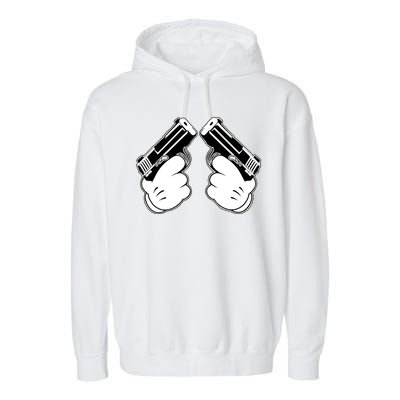 Cartoon Guns Hands Pistol Garment-Dyed Fleece Hoodie